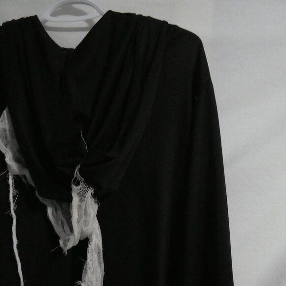 Black Skeleton Reaper Hooded Robe | large | Exposed Rib Cage | Dangling Webbing - Picture 13 of 16